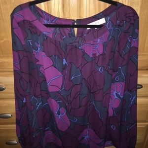 Loft flowy top boat neck